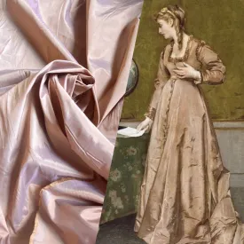 NEW Lady Frank Light Designer “Faux Silk” Taffeta Fabric Made in Italy Peach Gold with Lavender Grey Iridescence