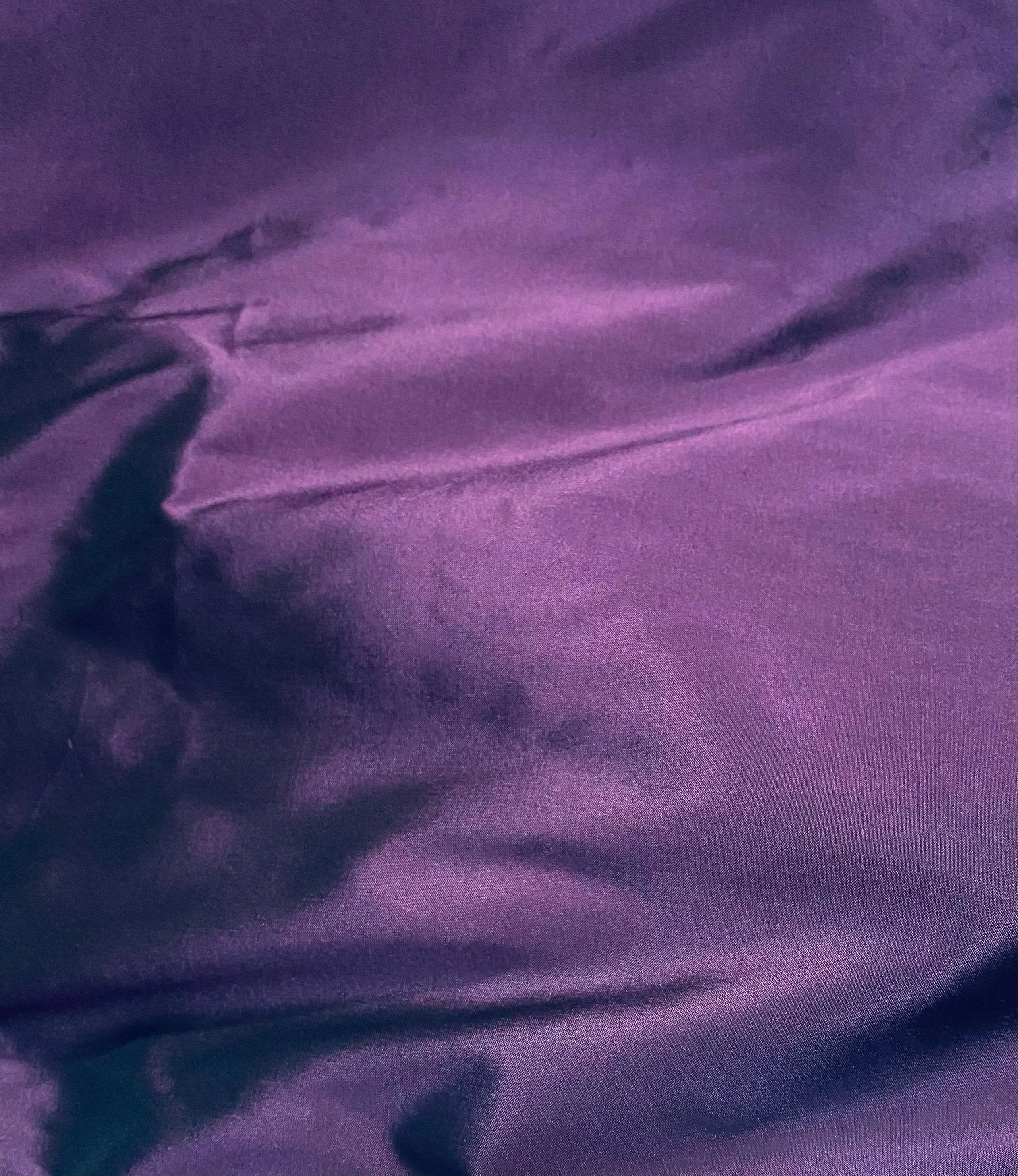 NEW Lady Frank Light Designer “Faux Silk” Taffeta Fabric Made in Italy Purple with Black Iridescence