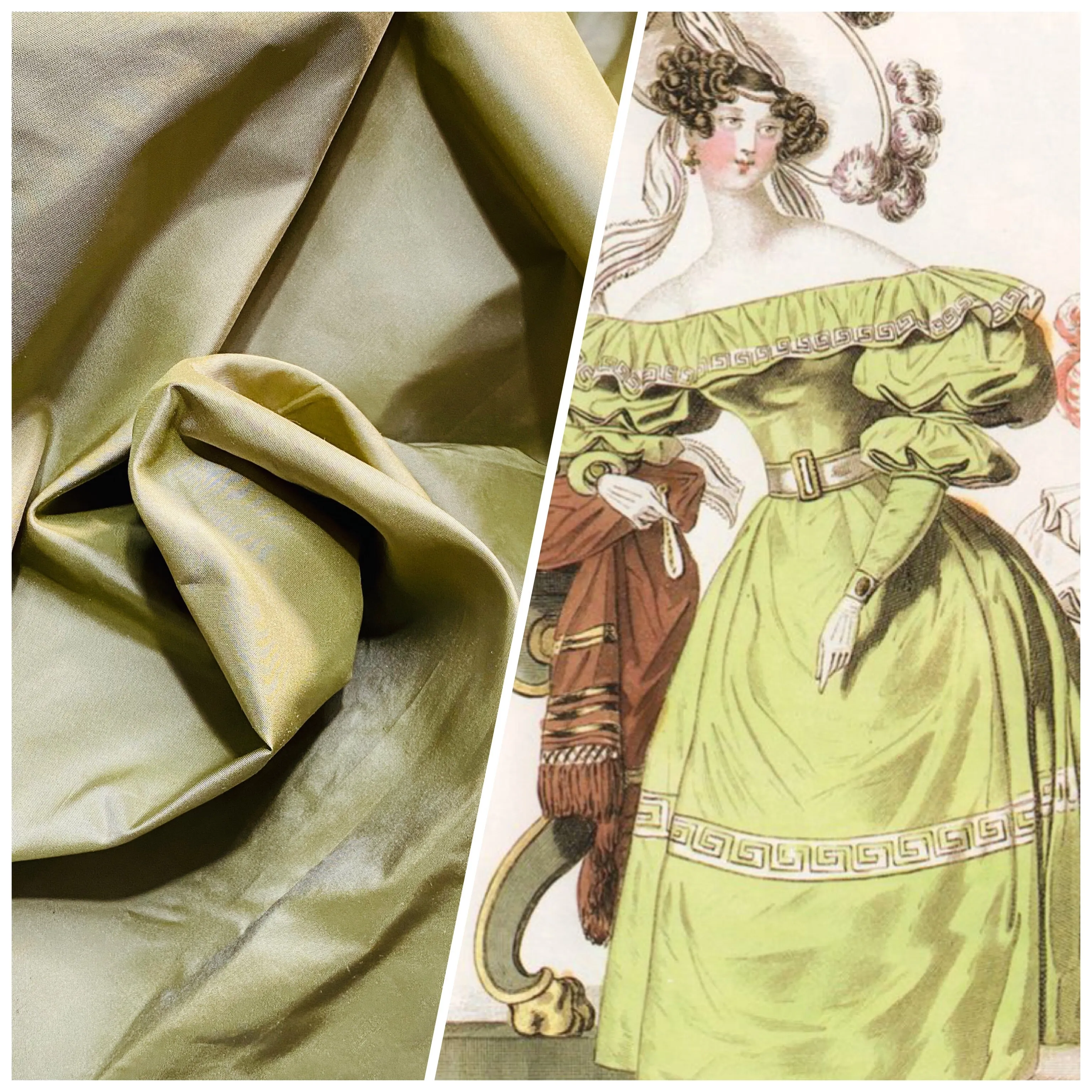 NEW Lady Lisa 100% Silk Taffeta Fabric Solid Icy Pistachio Green