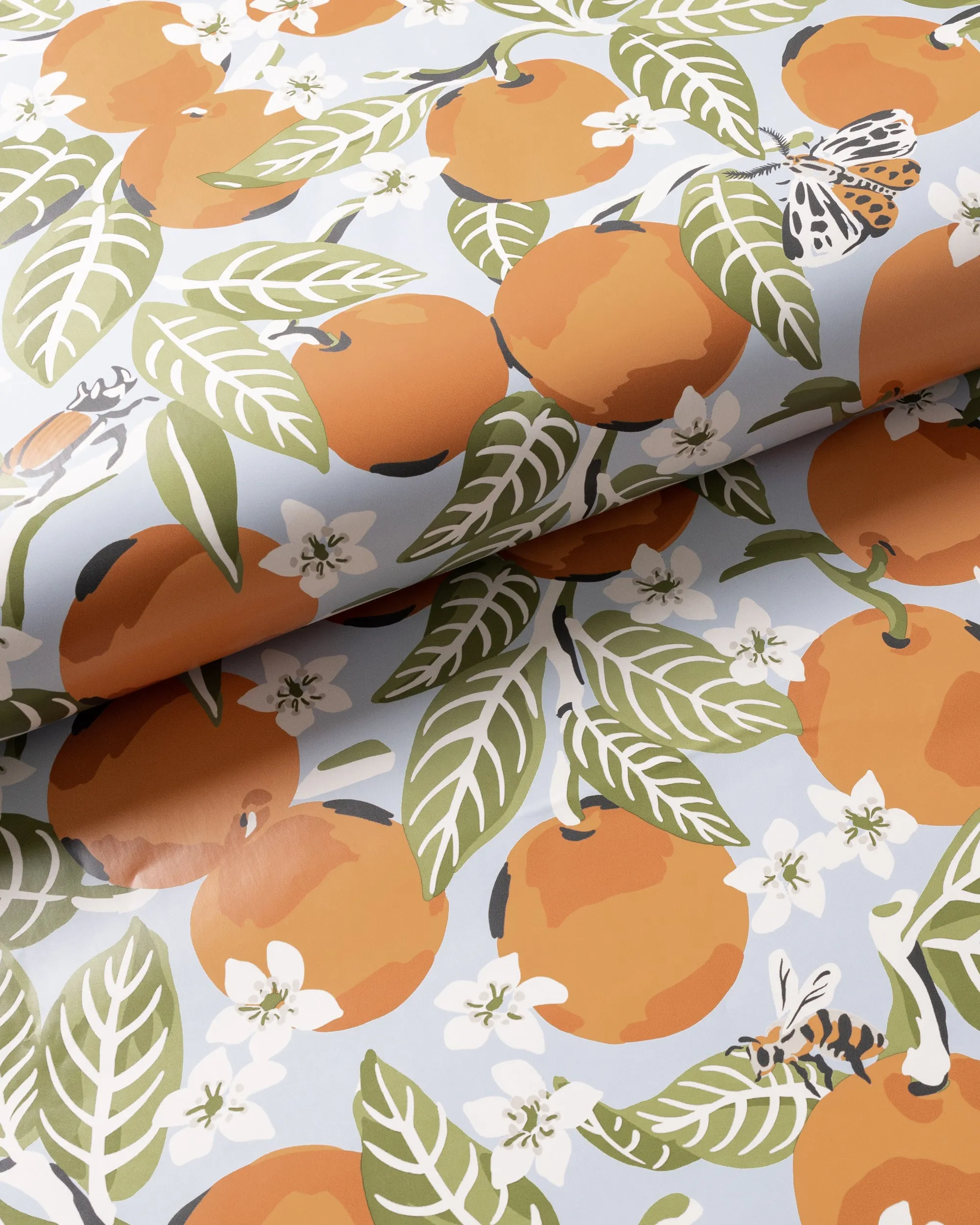 Orange Grove - Peel & Stick Wallpaper - Sky Blue