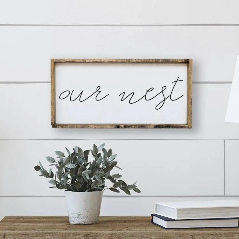 'Our Nest' Wood Frame Sign