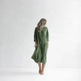 Oversized Olive Linen Dress by Seaside Tones