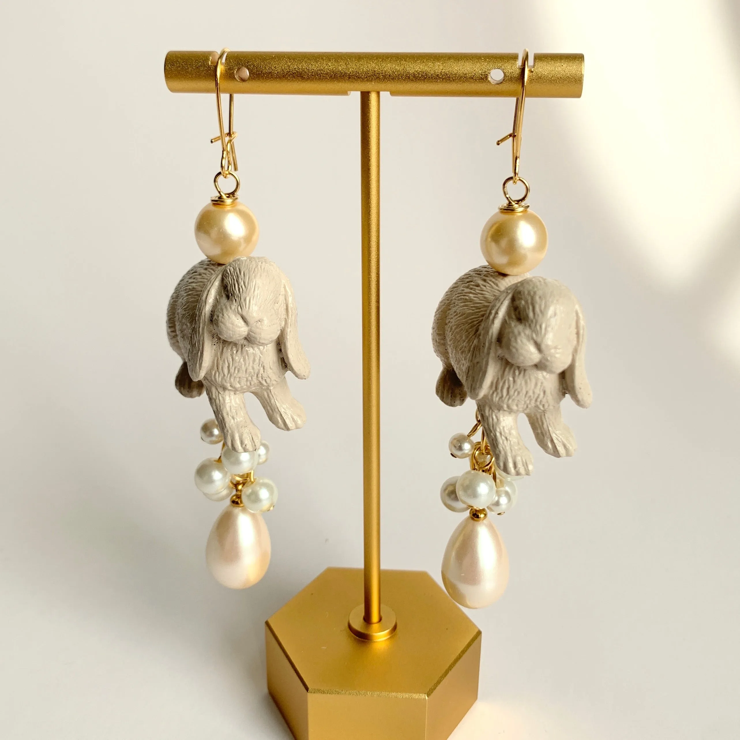 Pearl and Bunny Earrings