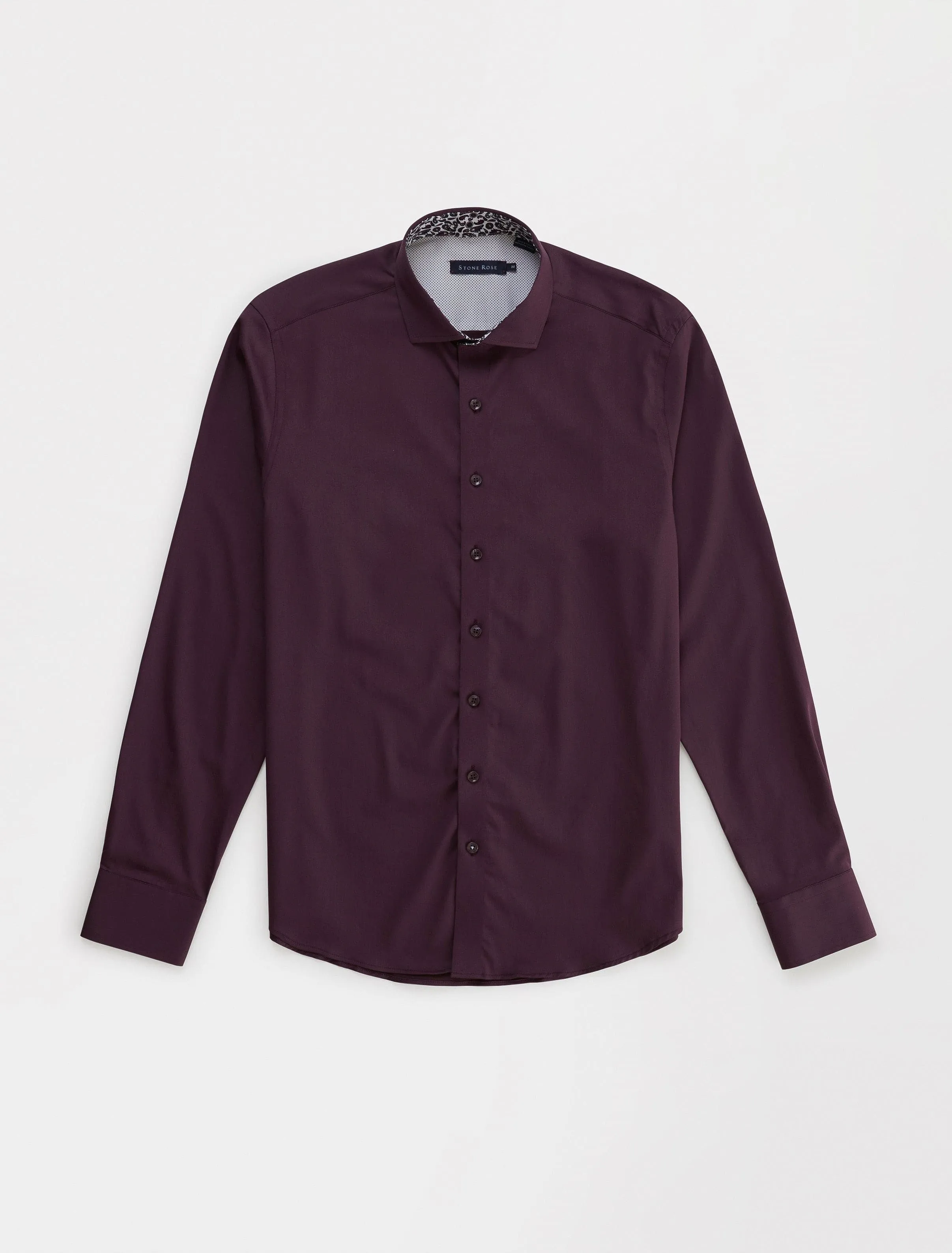 Plum Solid Drytouch Sateen Long Sleeve Shirt