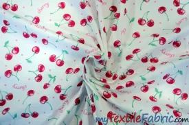 Red Cherry Cotton Fabric | 100% Cotton Print | 60" Wide |