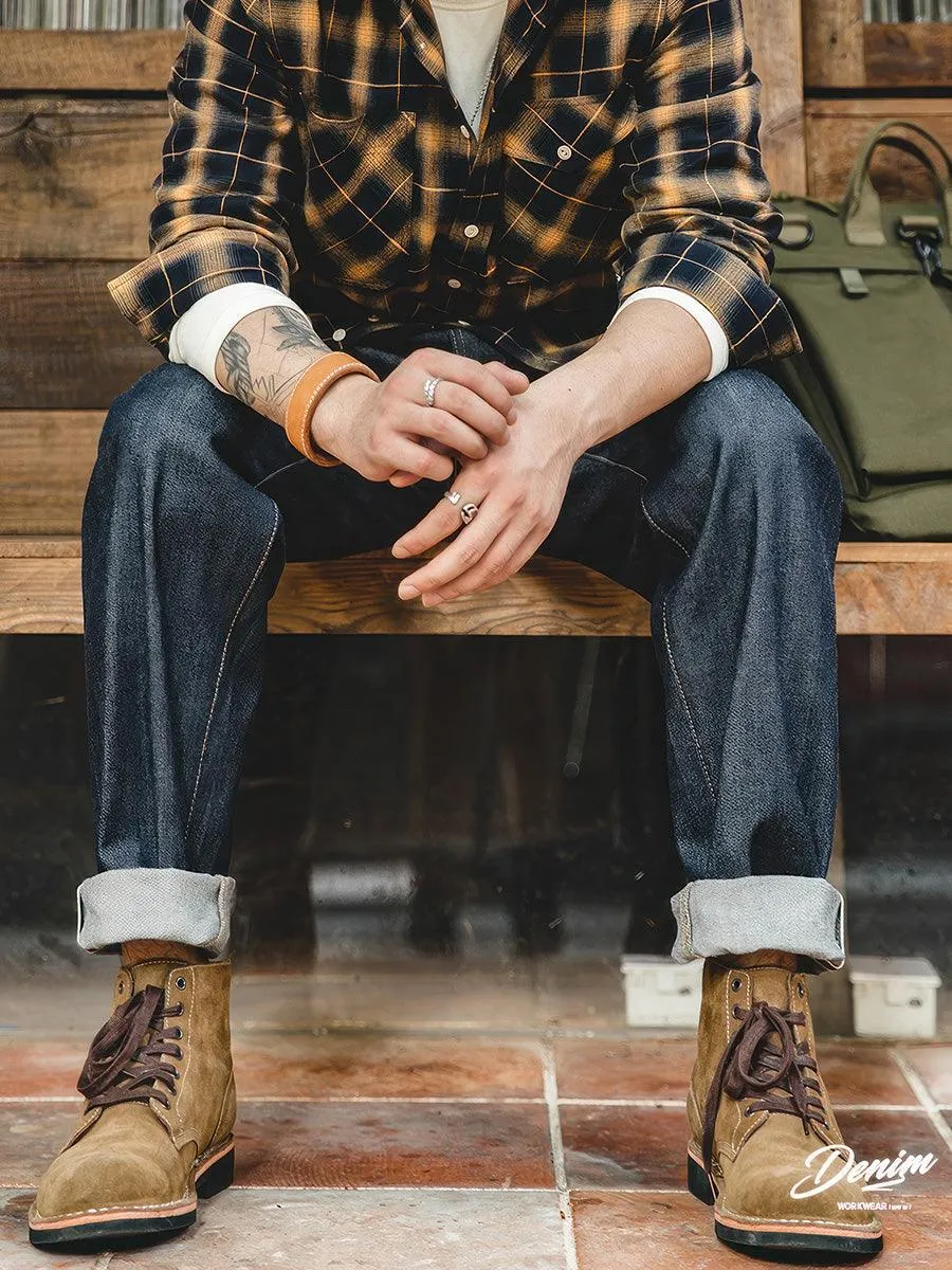 Retro Red Selvage Raw Denim Straight Pants