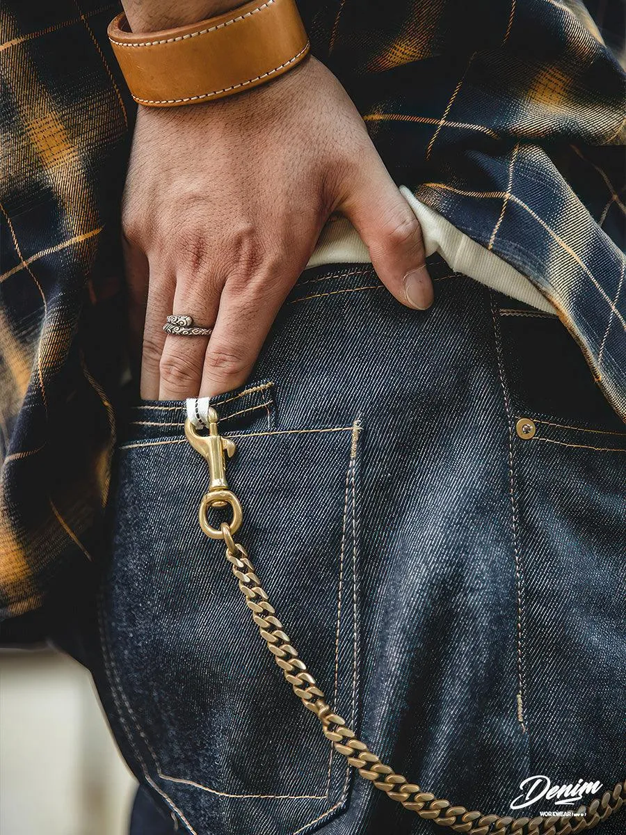 Retro Red Selvage Raw Denim Straight Pants