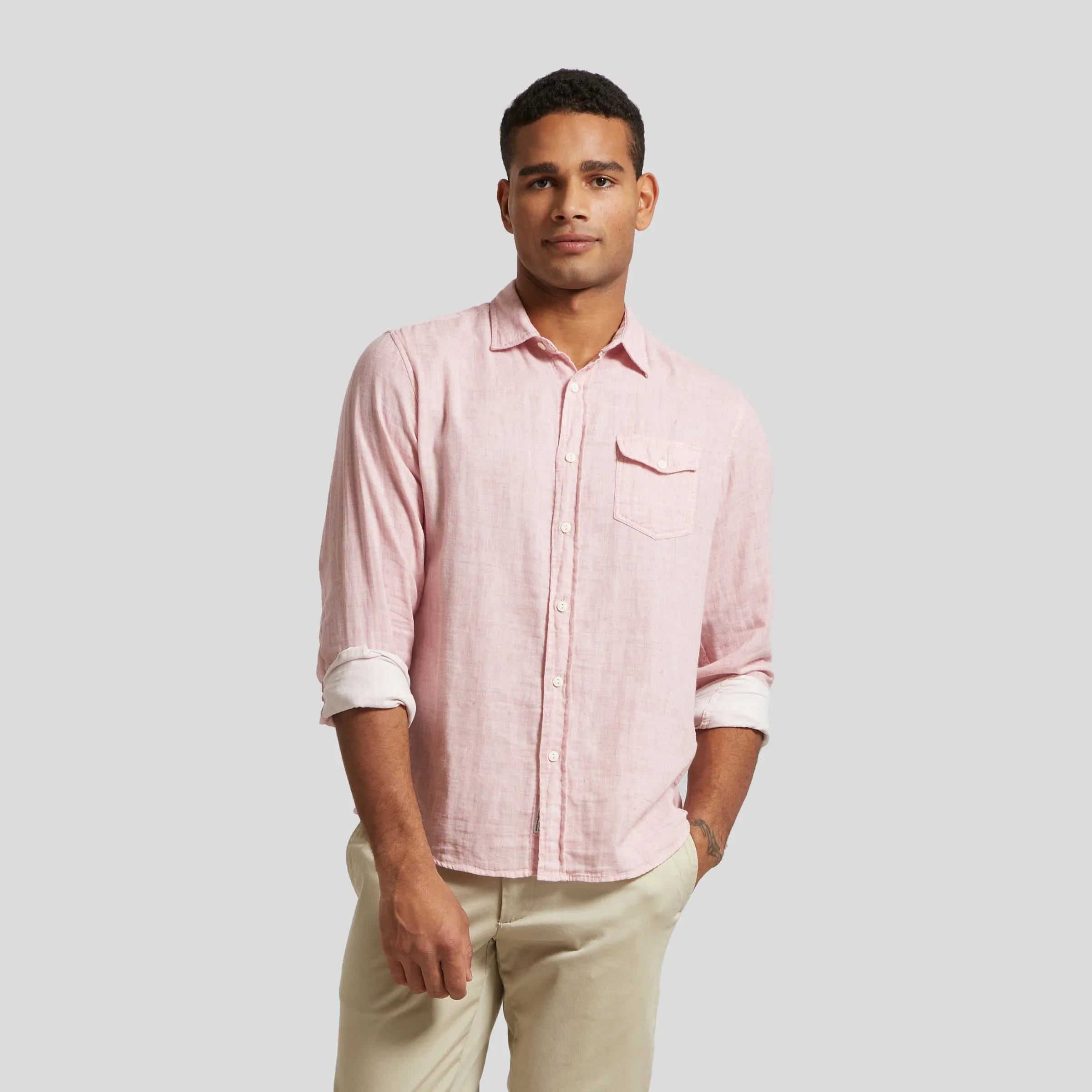 Rosedale Double Cloth Shirt - Dusty Rose