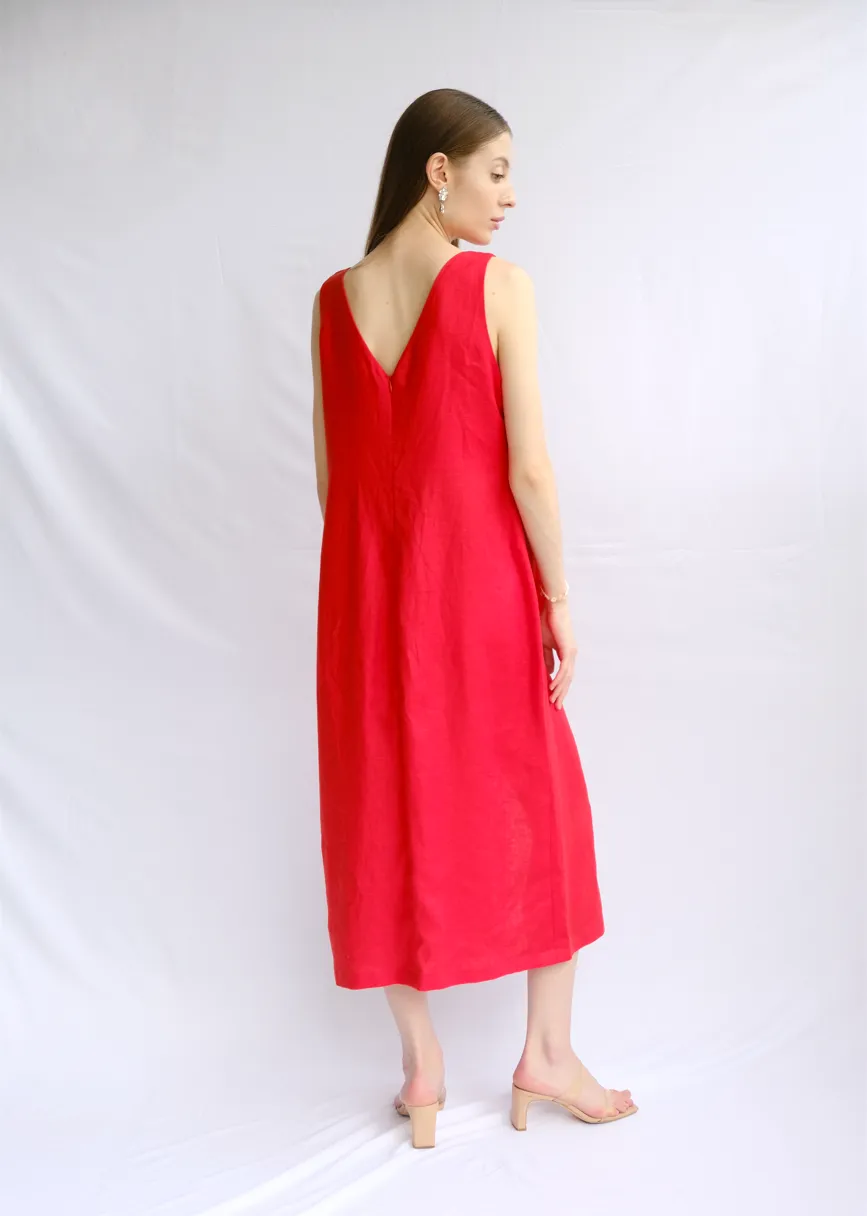 Sarah 100% Linen Maxi Dress