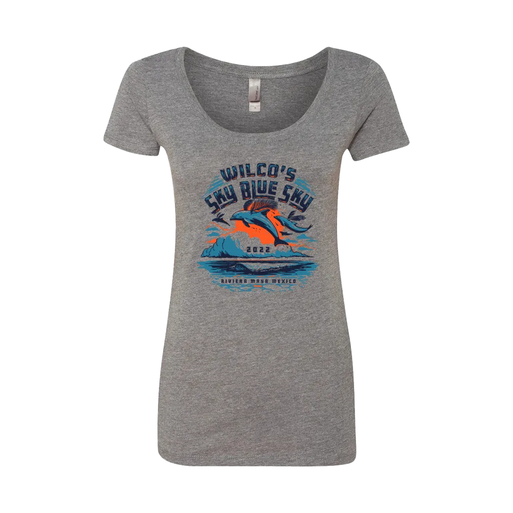 Sky Blue Sky 2022 Dolphin Women's Cut T-Shirt