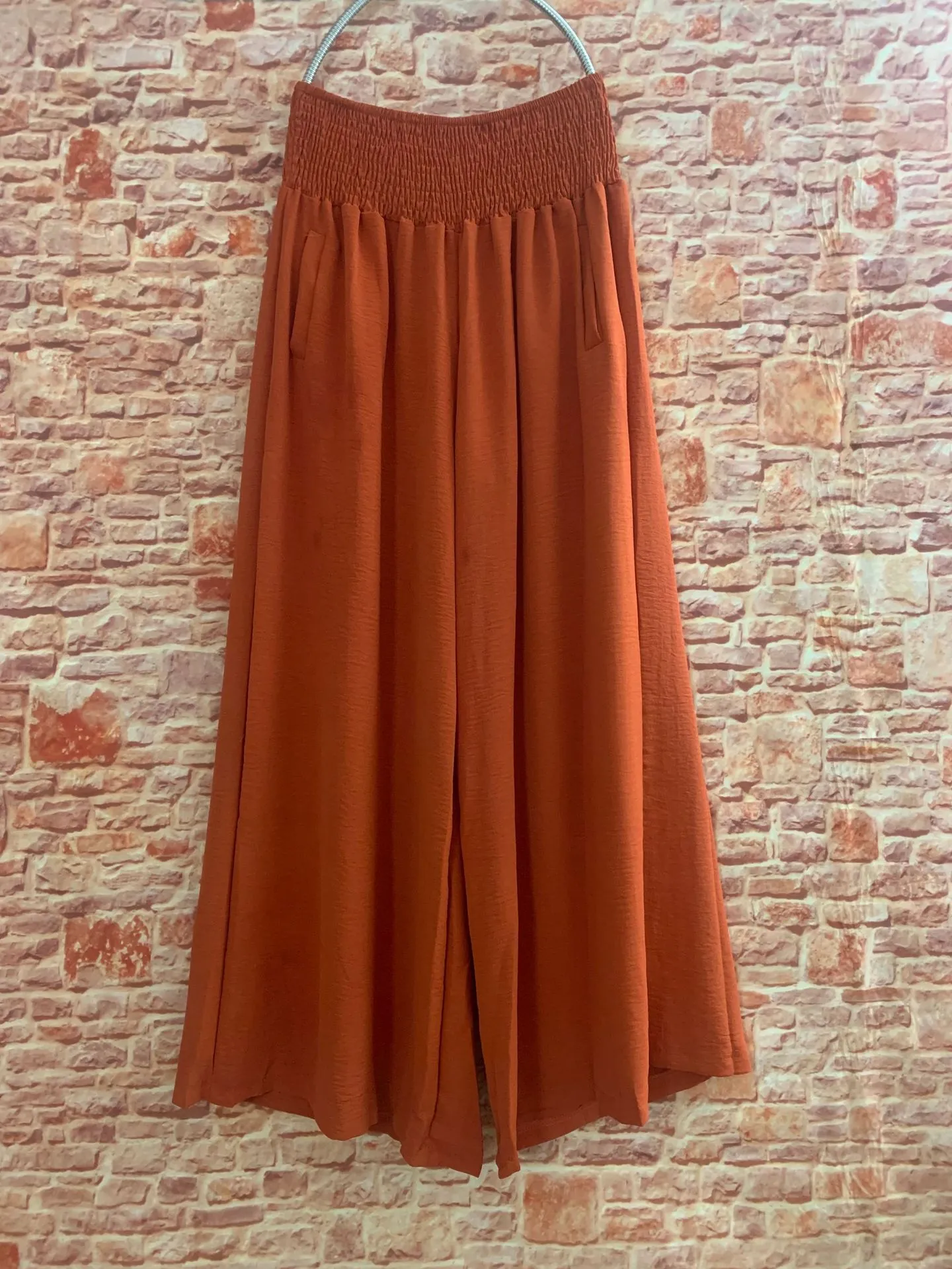 Solid Color Ruffled Wide-Leg Pants