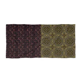 Vampire Art Goth Velvet Black Damask vs Psychedelic Golden Leopard Double Bonus Beach Towel