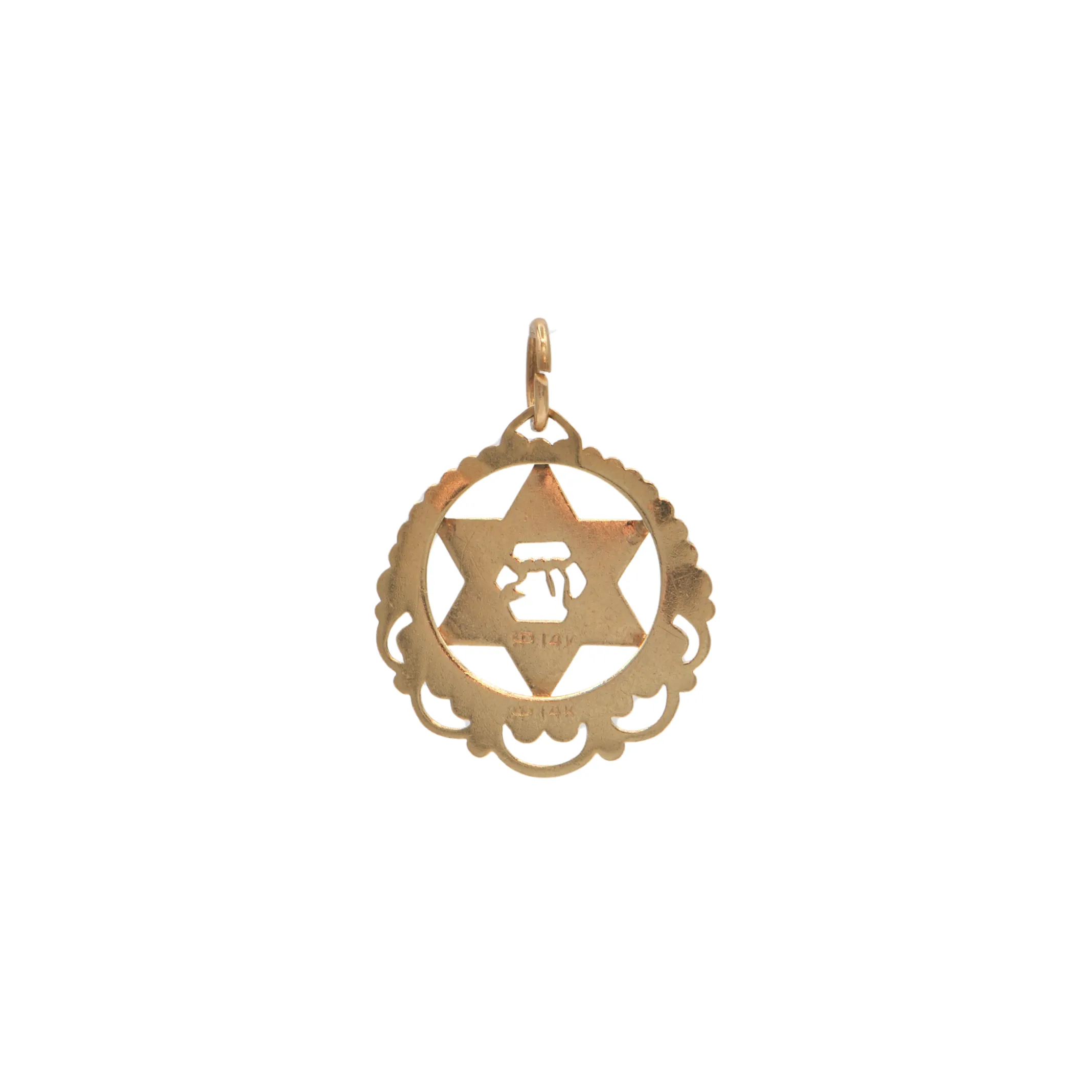 Vintage 14K Gold and Enamel Star of David Charm