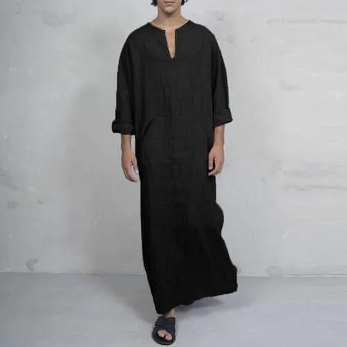 Vintage V-neck Loose Splits Long Shirts